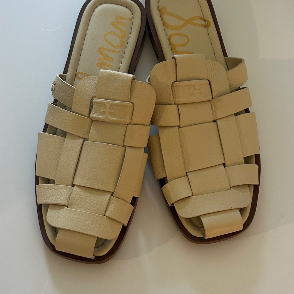 Sam Edelman Beige Woven Mules - Picture 5 of 6